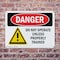 Signmission Do Not Operate Unless Properly Trained Danger Sign, Plastic, 14in W x 10in L, 2PK OS-2PACK-DS-P-1014-L-1156 - alternate 5
